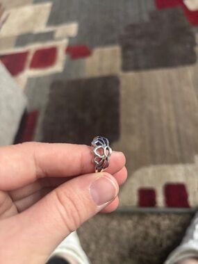 Silver Openwork Floral Band Ring - Women Jewelry